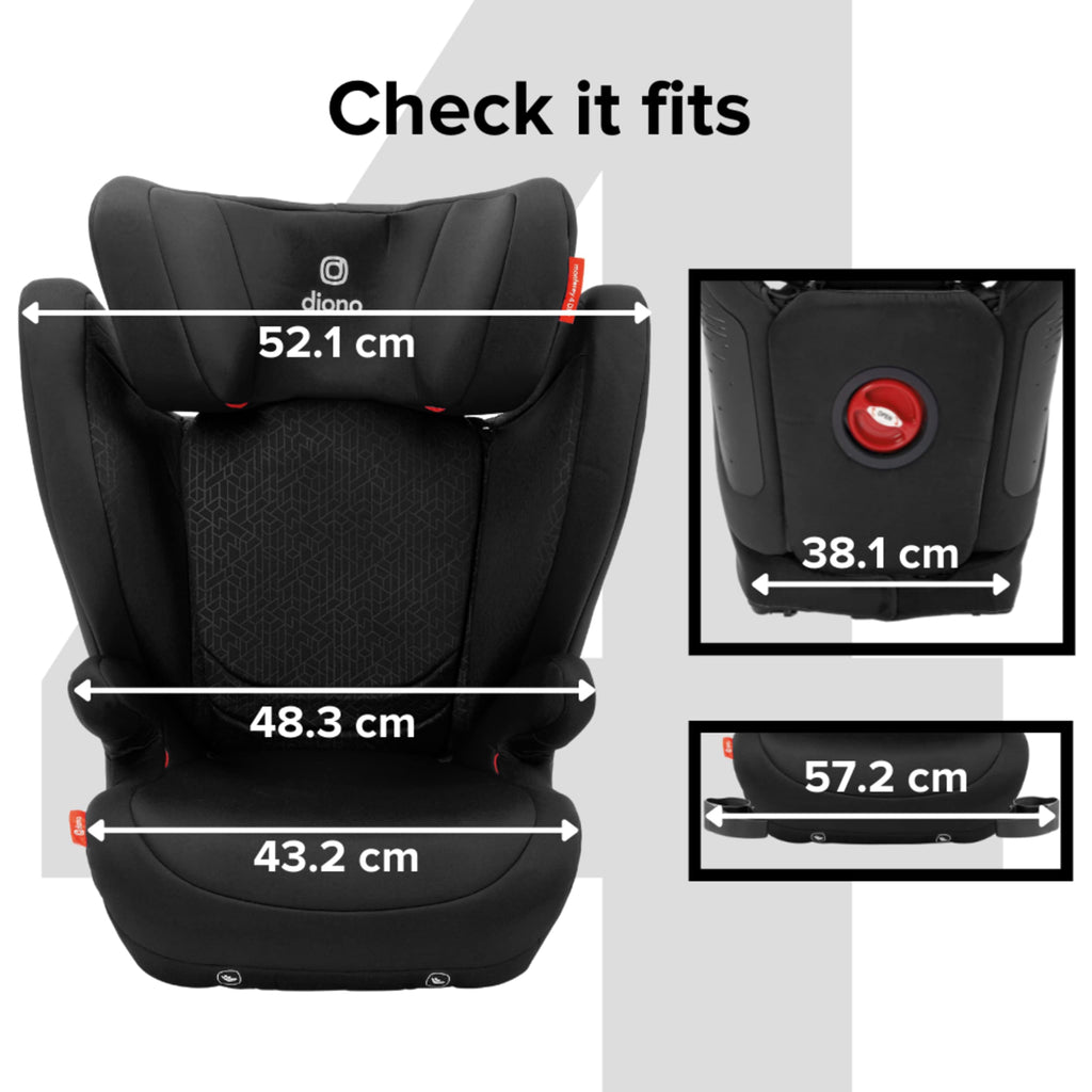 Diono Monterey 4DXT 2-in-1 Booster Car Seat, Black