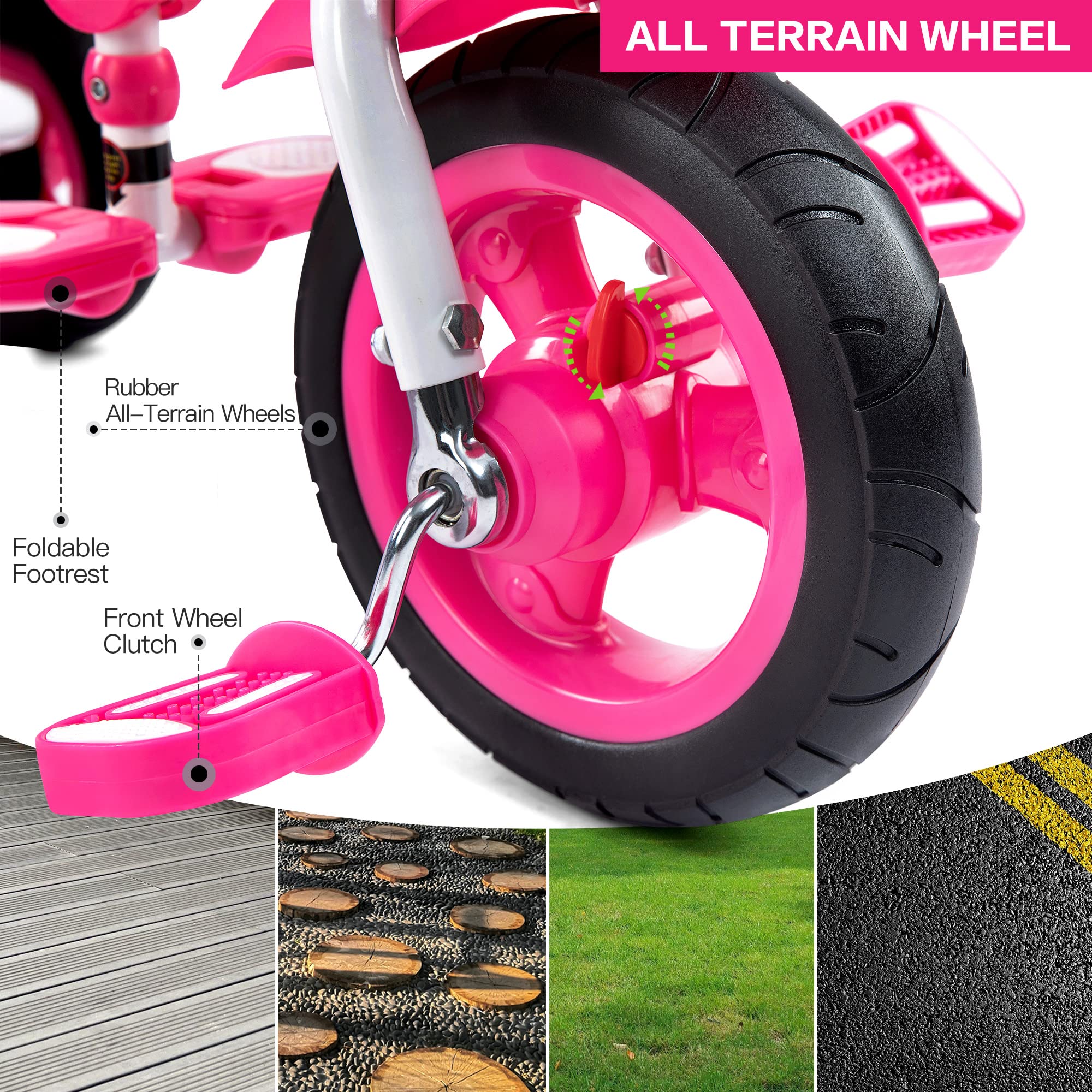 JMMD Tricycle Adjustable Removable Stroller
