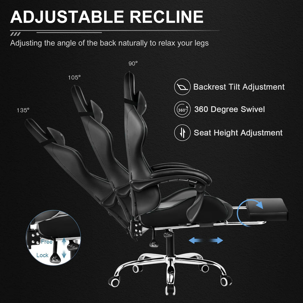 GTPLAYER Computer Footrest Adjustable 360u00b0 Swivel