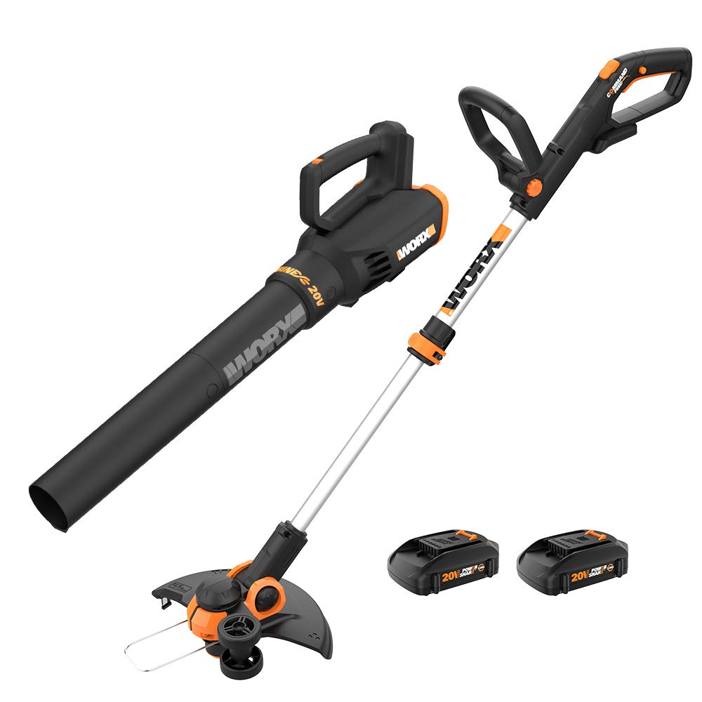 WORX 20V Cordless String Trimmer Edger and Leaf Blower Combo Kit
