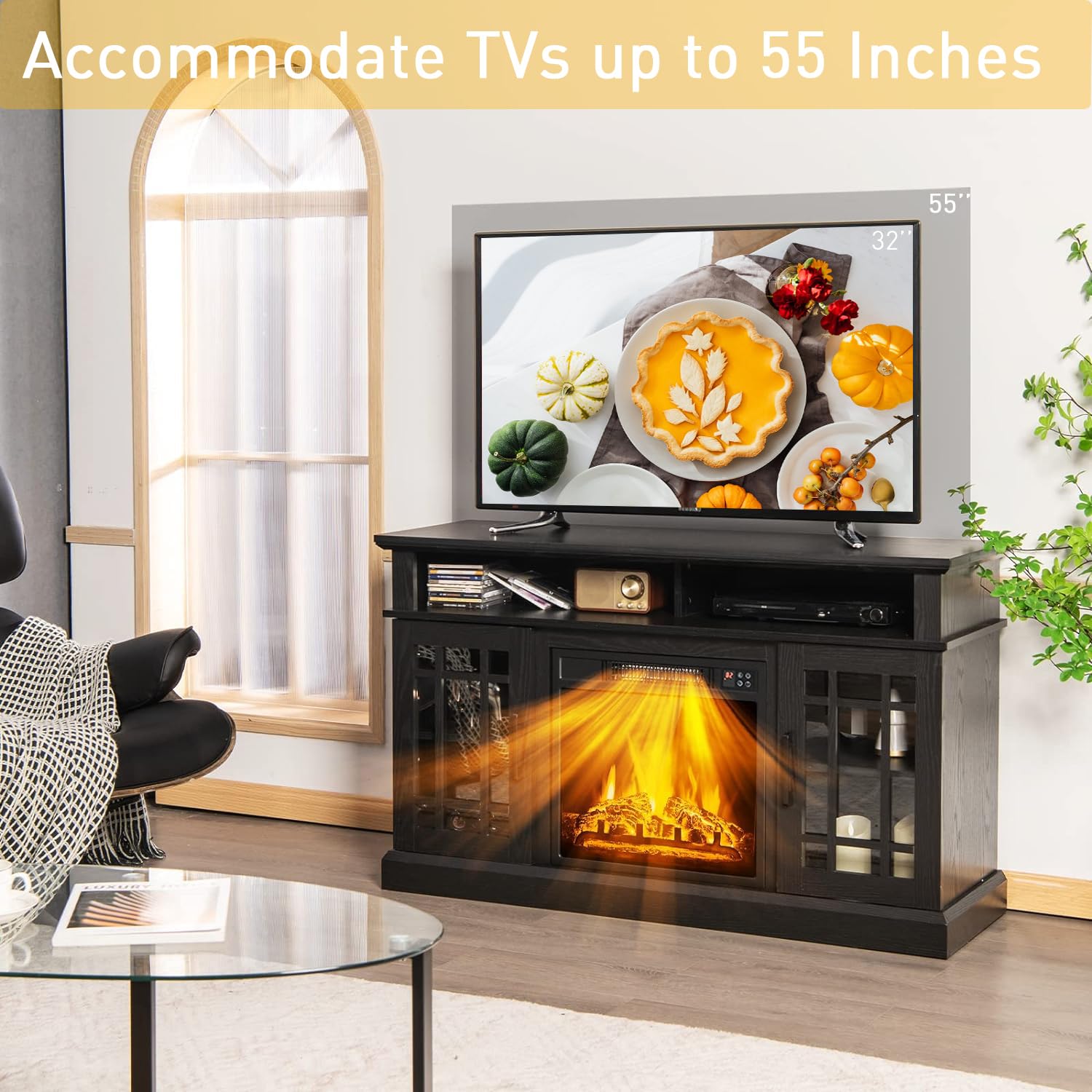 SIMOE Electric Fireplace Console Cabinets