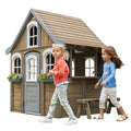 KidKraft Forestview II Wooden Outdoor Playhouse with Ringing Doorbell, Bench and Kitchen