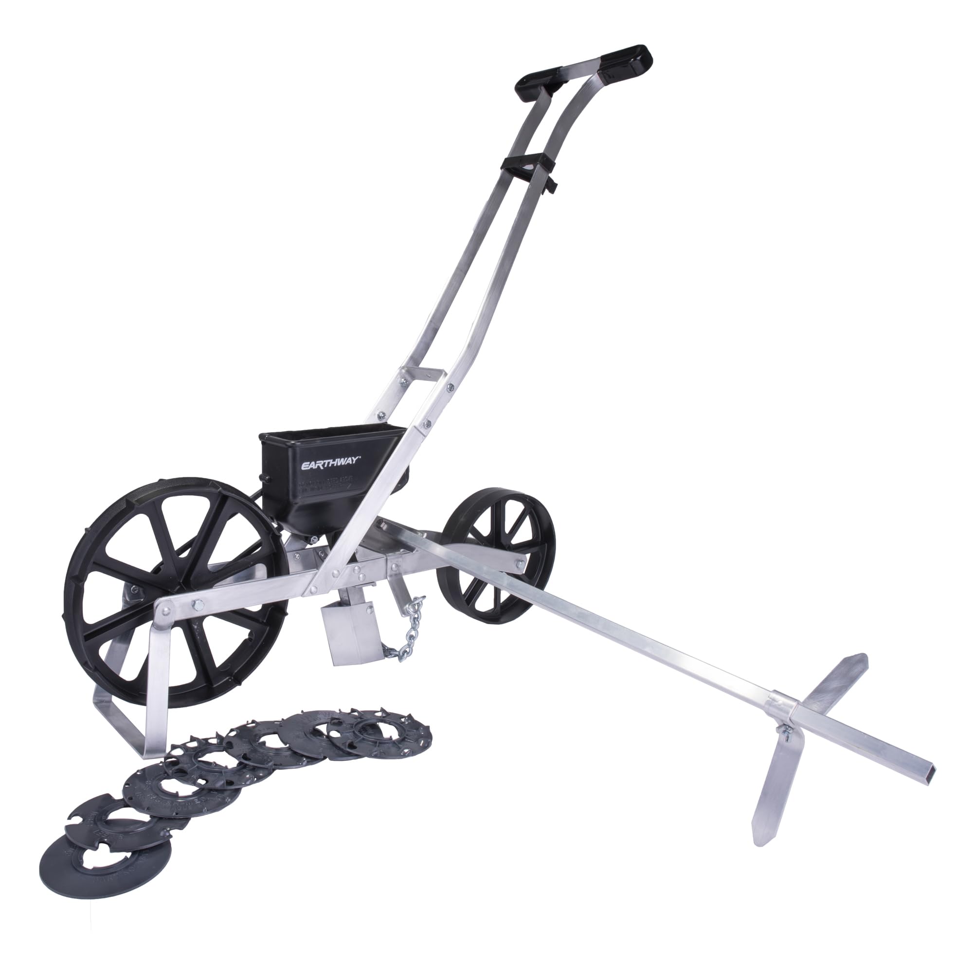 Earthway 1001-B Precision Garden Seeder Row Planter with Interchangeable 7 Seed Plates and Row Marker; Plants Hemp, Corn, Vegetables, Etc for Small Gardens