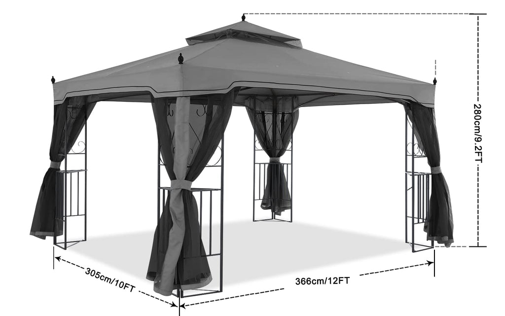 MASTERCANOPY Double-Tiered Mosquito Netting Replacement for Gazebo