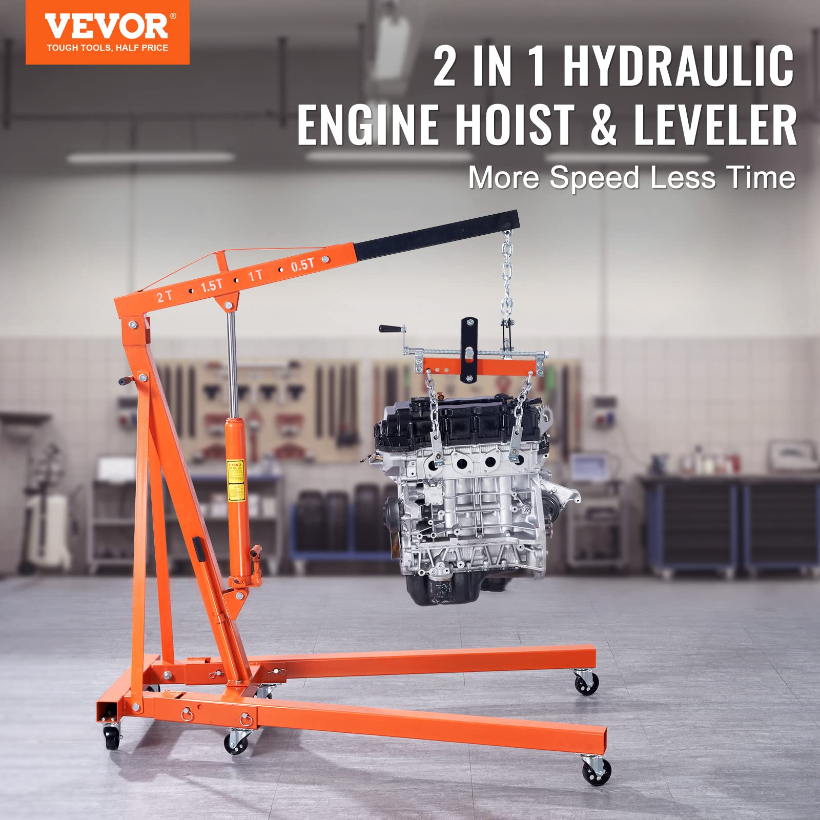 VEVOR Folding Hydraulic Casters Lifting