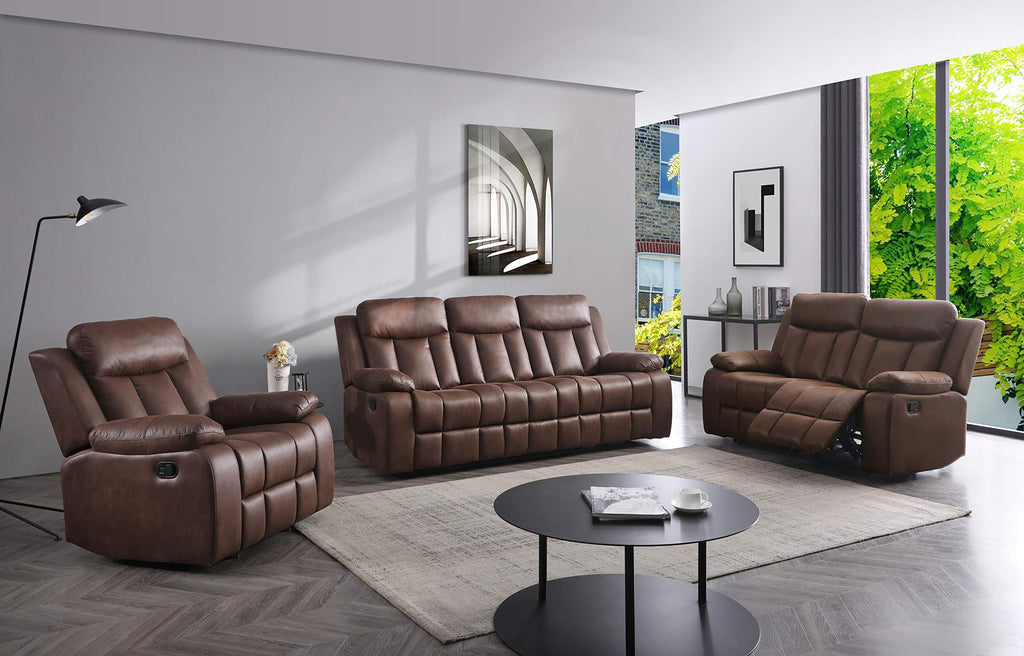 Betsy Furniture 3-Piece Recliner Set, Brown