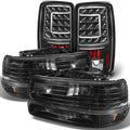 Fit 00-06 Chevy Suburban Tahoe Black Headlights Bumper LED Tail Lights