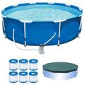 INTEX 10-Foot Round Metal Frame Pool Set with Pump and Filters