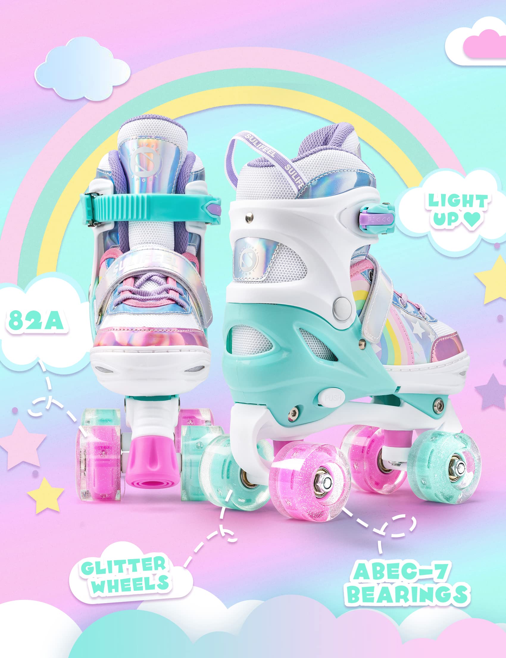 SULIFEEL Rainbow Unicorn Adjustable Roller