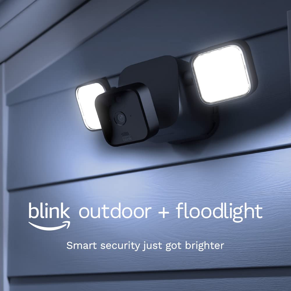 Blink Floodlight camera - Wireless smart security Outdoor camera (3rd Gen)   LED mount, two-year battery, motion detection - 1 camera system (Black)
