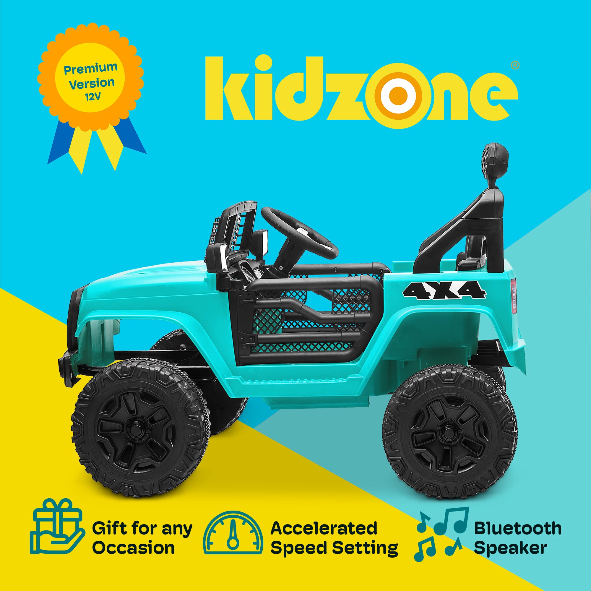 Kidzone Battery Electric Bluetooth Turqoise