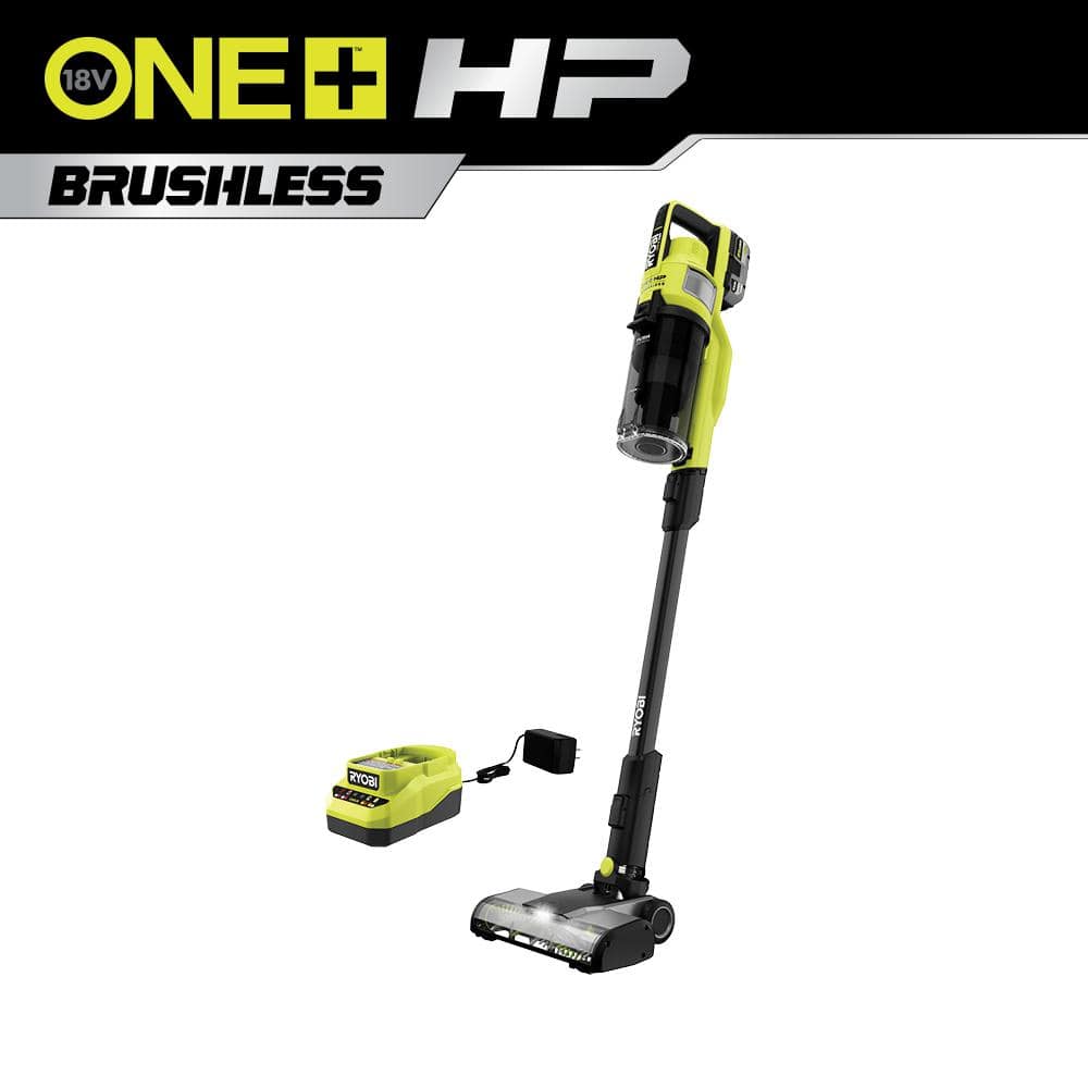 ONE  HP 18V Brushless Cordless Pet Stick Vacuum Cleaner Kit with 4.0 Ah HIGH PERFORMANCE Battery and Charger PBLSV716K