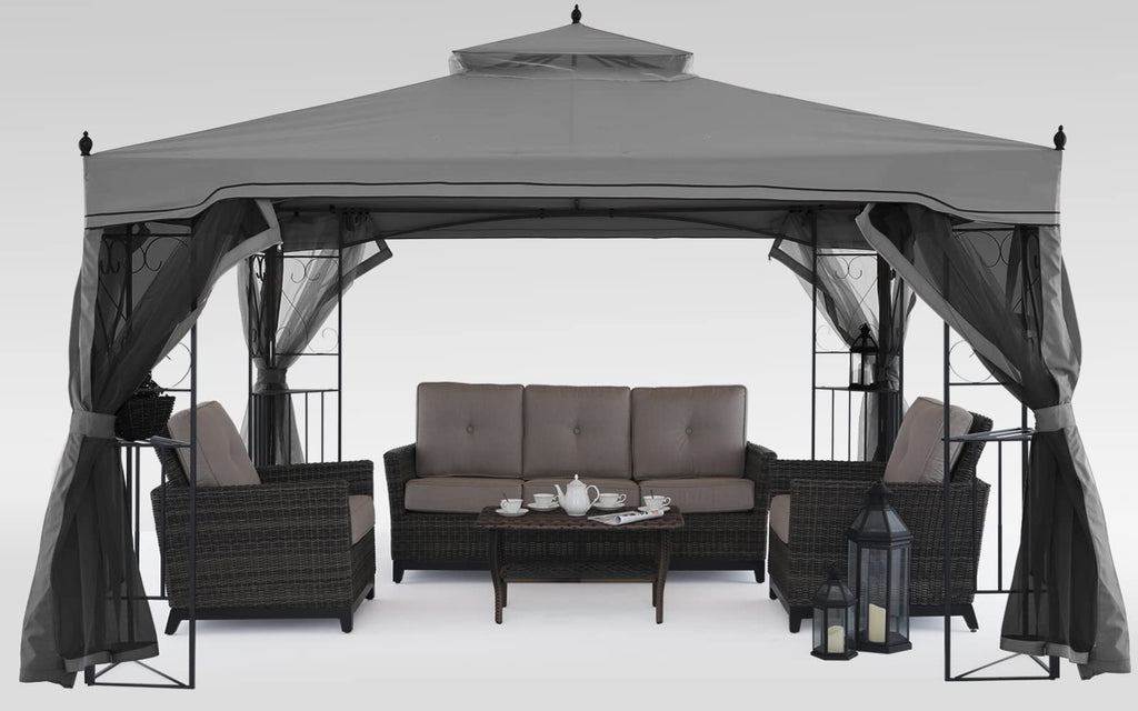 MASTERCANOPY Double-Tiered Mosquito Netting Replacement for Gazebo