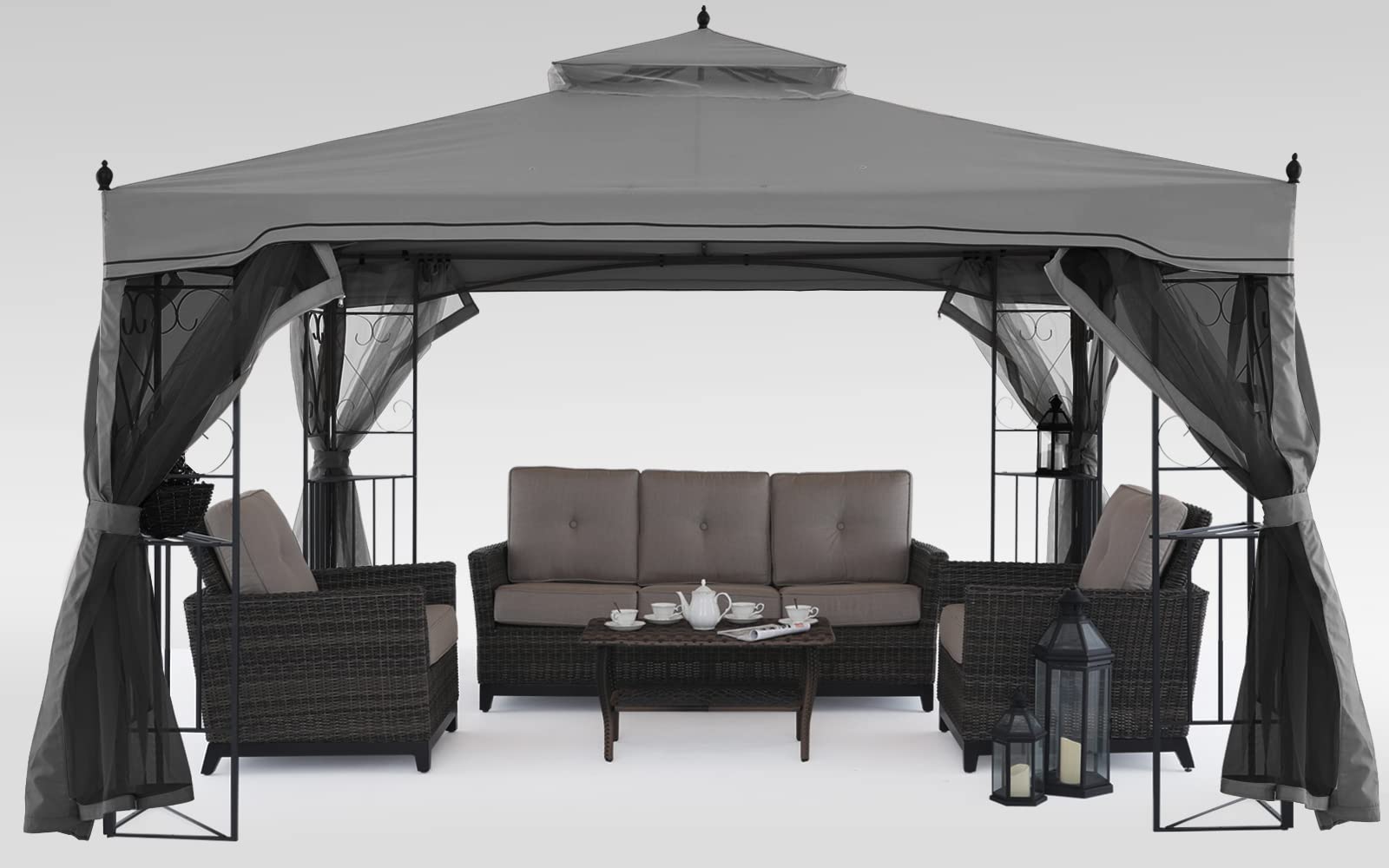 MASTERCANOPY Double-Tiered Mosquito Netting Replacement for Gazebo