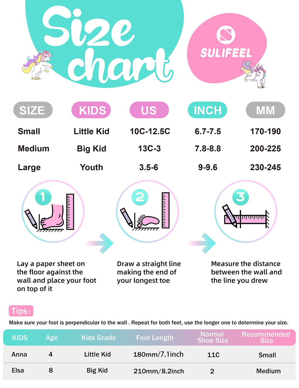 SULIFEEL Rainbow Unicorn Adjustable Roller