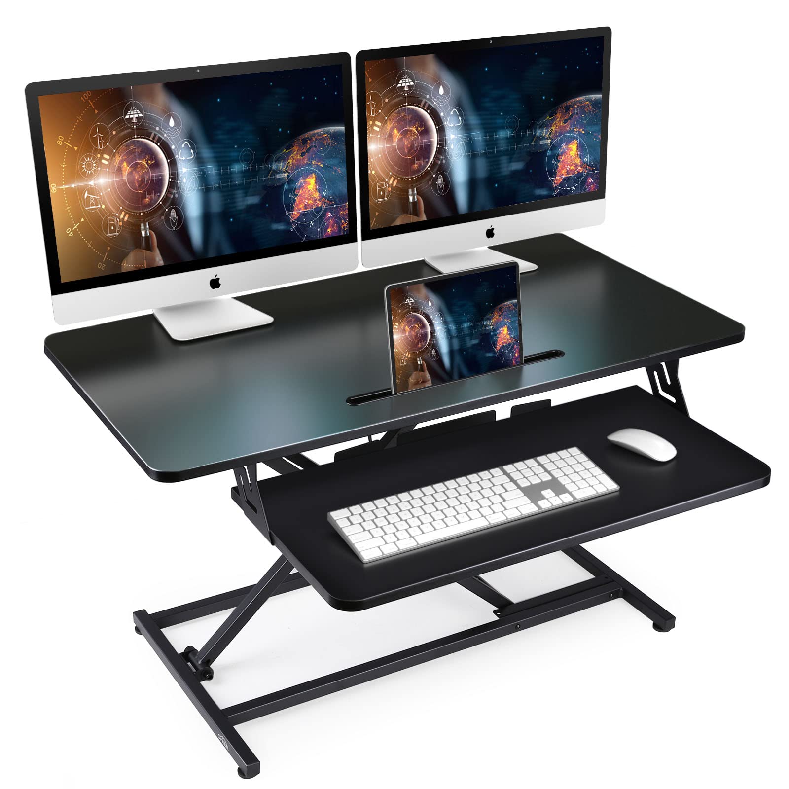 NEEDUX 36-Inch Standing Desk Converter with Keyboard Tray