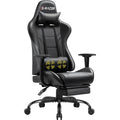 Homall Ergonomic Gaming Chair with Massage Lumbar Support and Footrest, Racing Style Swivel Office Desk Chair - Black