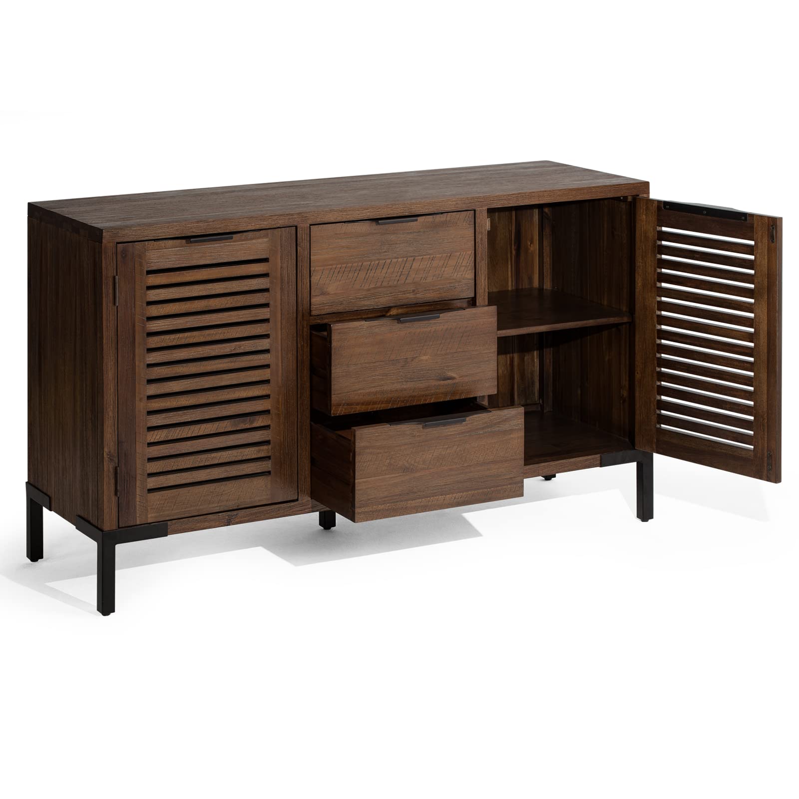 Bme Arcadia Premium Solid Wood Buffet Sideboard Cabinet