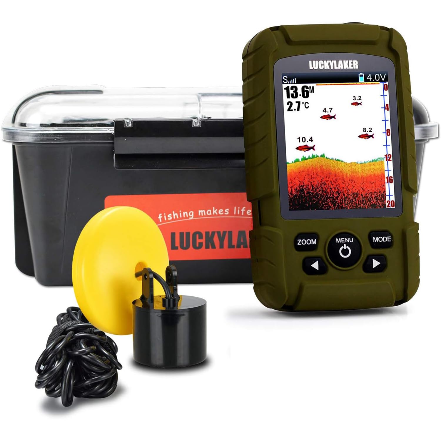 LUCKY Handheld Fish Finder with Sonar Sensor Transducer