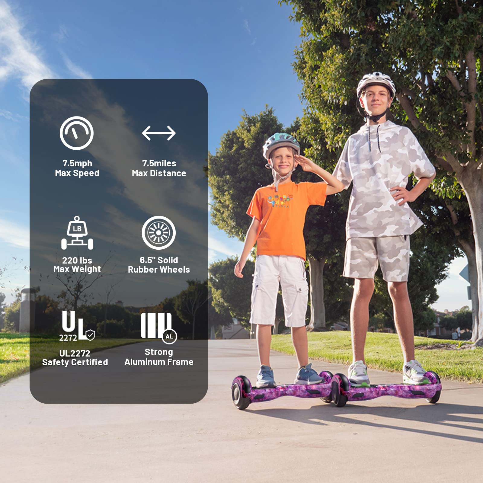 SIMATE Self-Balancing Hoverboard with Bluetooth and LED Lights