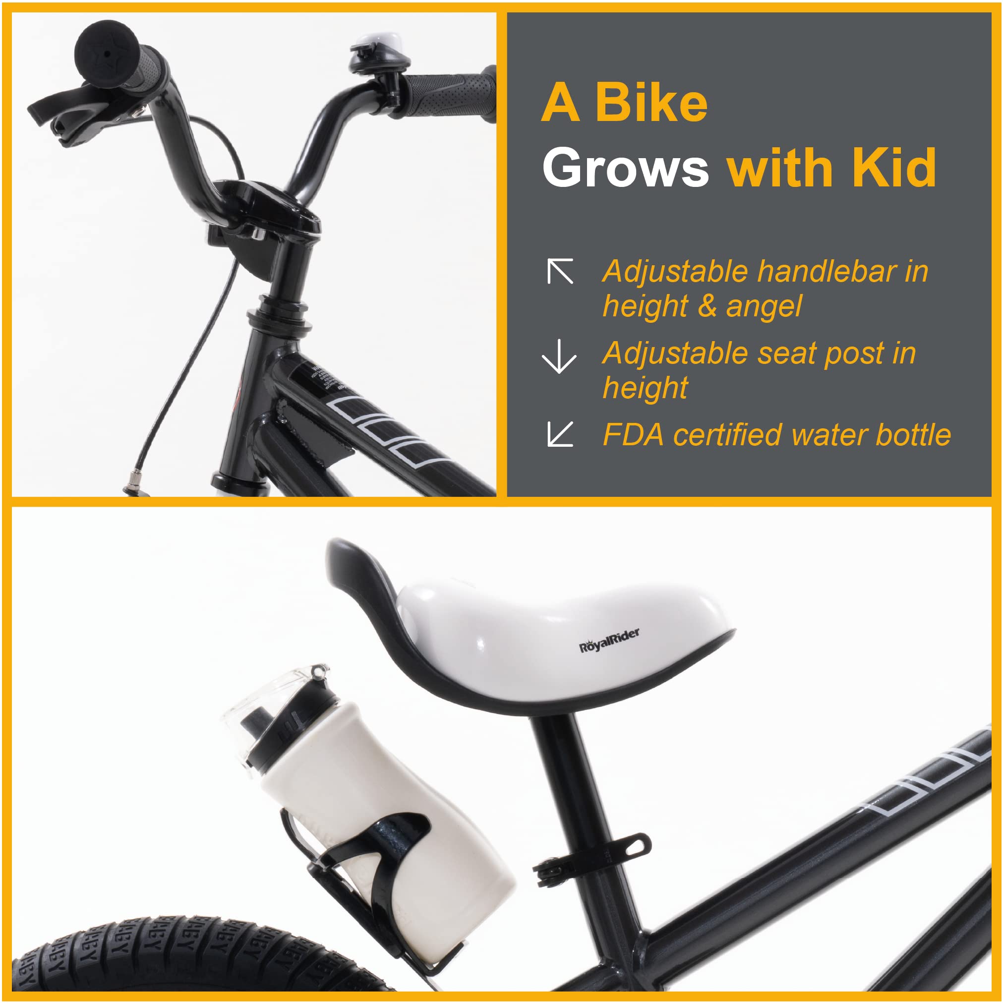 Royalbaby Freestyle Kids Bike 12 14 16 18 Inch Bicycle for Boys Girls Ages 3-9 Years, Multiple Colors