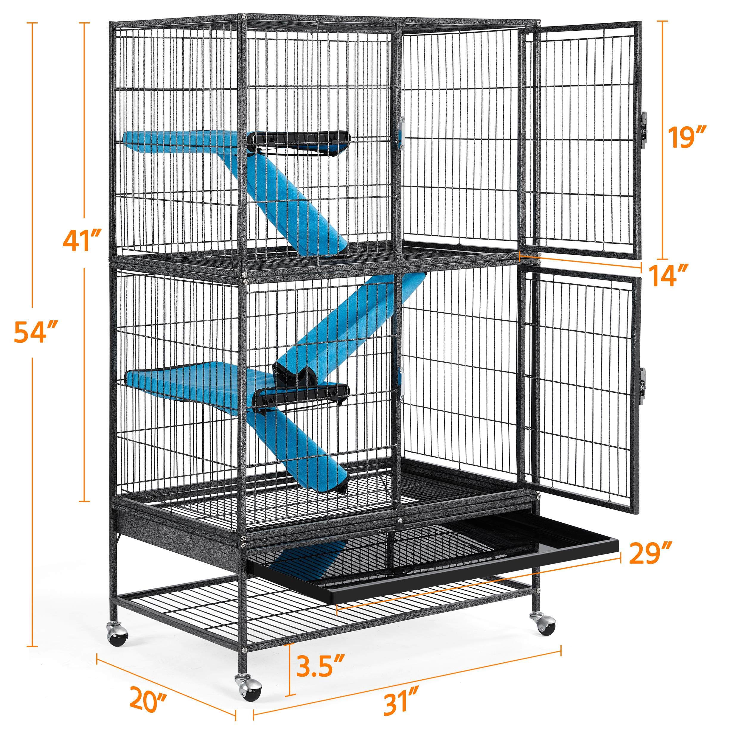 Yaheetech Rolling 2-Story Ferret and Small Animal Cage