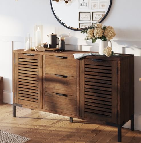 Bme Arcadia Premium Solid Wood Buffet Sideboard Cabinet