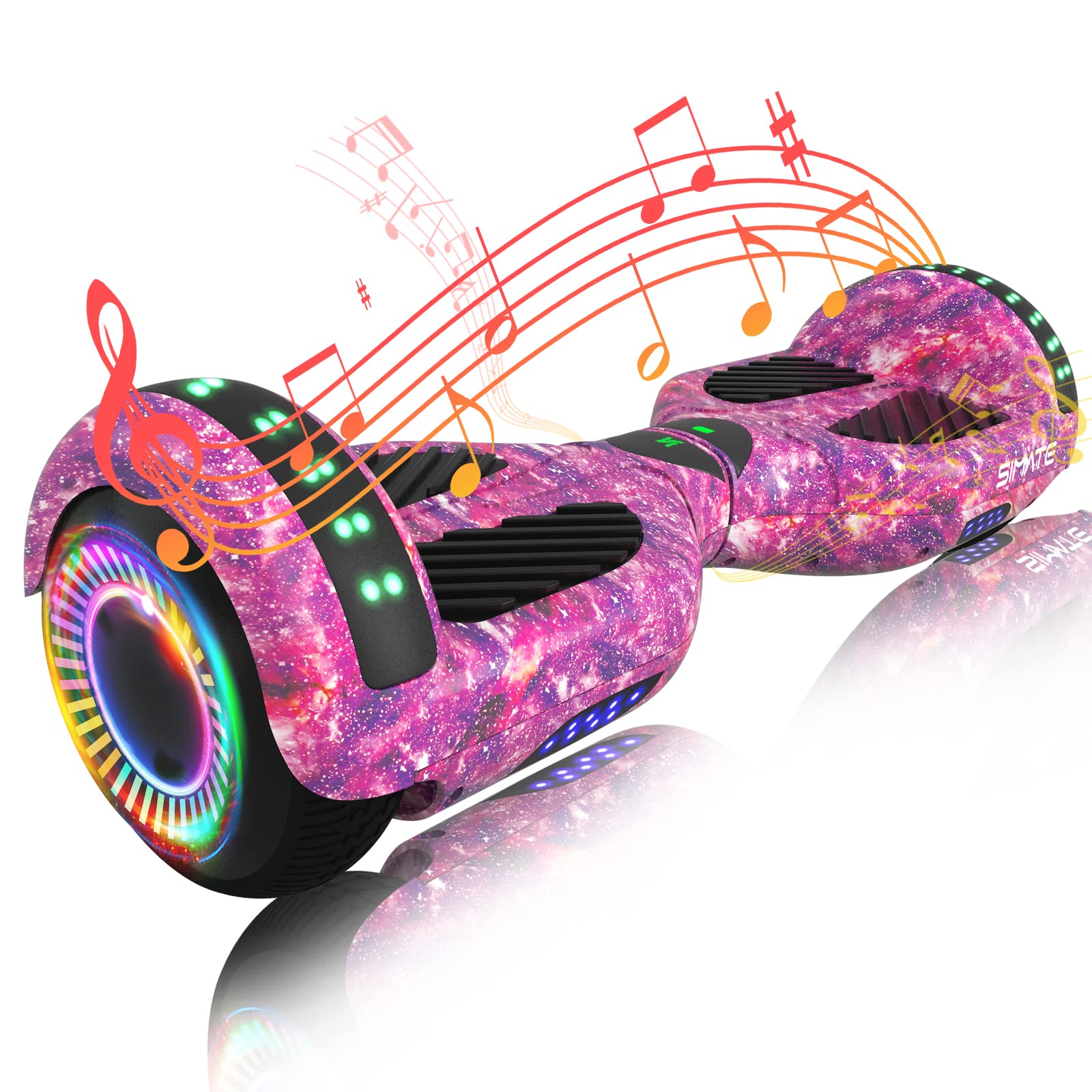 SIMATE Self-Balancing Hoverboard with Bluetooth and LED Lights