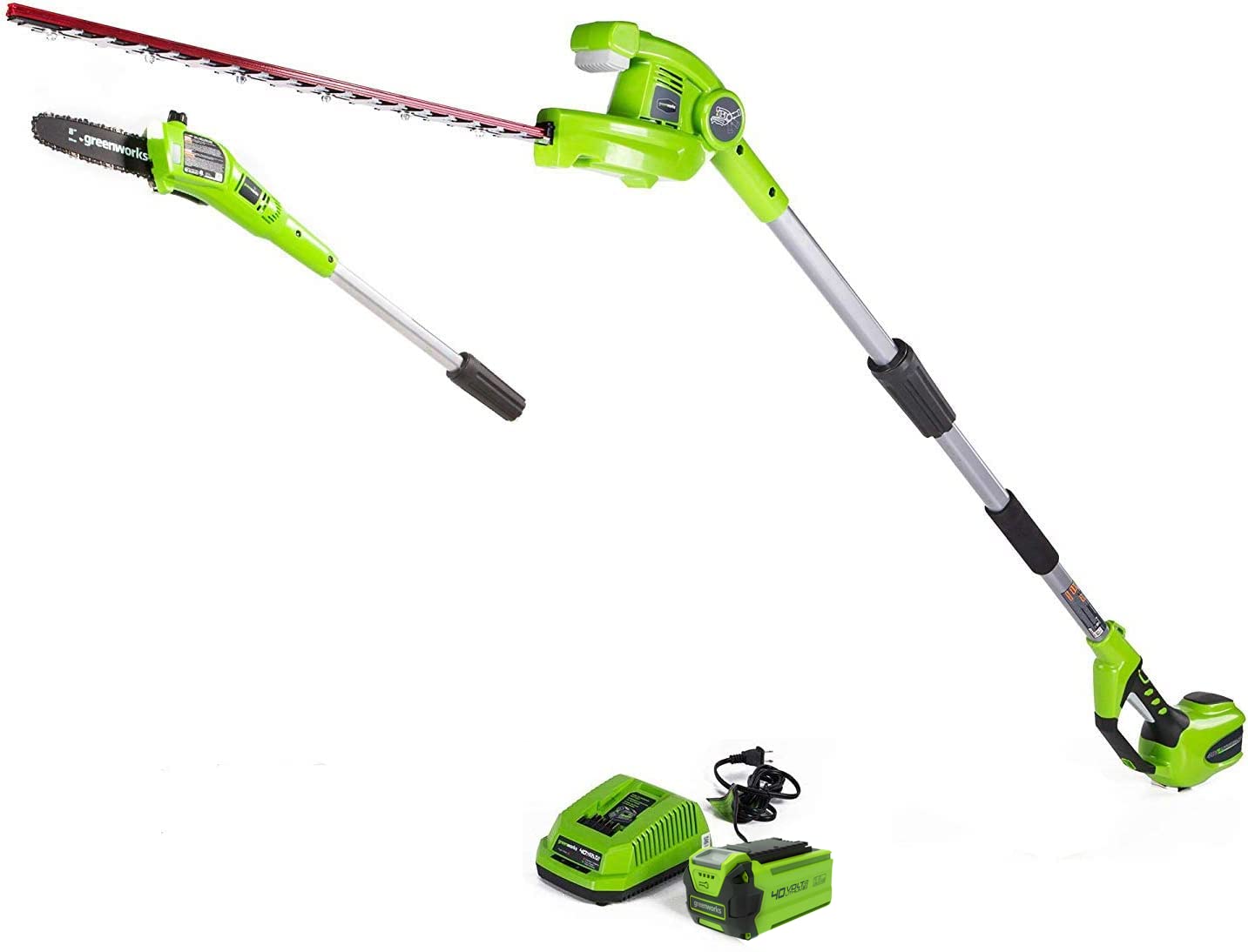 Greenworks 40V Cordless Pole Saw and Pole Hedge Trimmer Combo