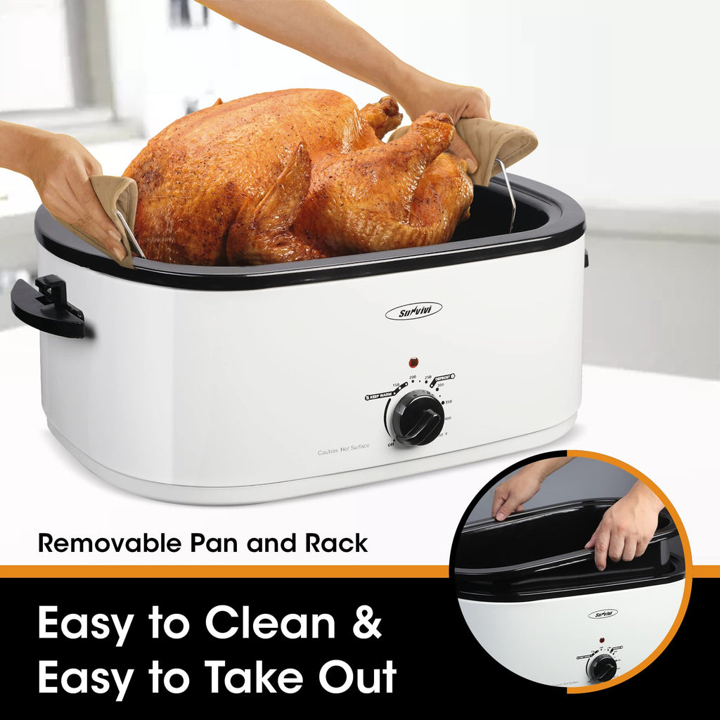 Sunvivi Electric Roaster Oven with Removable Cooking Pan