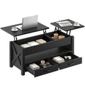 Seventable 47.2-Inch Lift-Top Coffee Table with Storage, Black