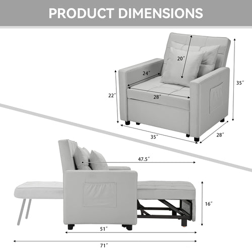 BIGSYY Adjustable Backrest Multi Functional Armchair