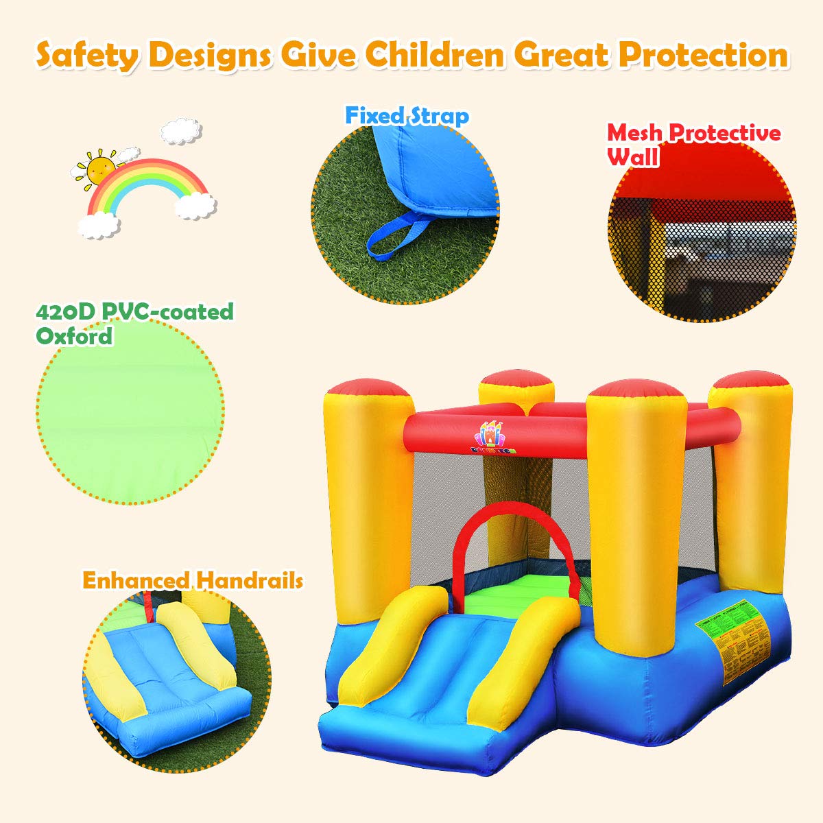 BOUNTECH Inflatable Bouncer Surrounded Including