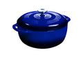 Lodge 7.5 Quart Enameled Cast Iron Dutch Oven with Lid u2013 Dual Handles u2013 Oven Safe up to 500u00b0 F or on Stovetop - Use to Marinate, Cook, Bake, Refrigerate and Serve u2013 Indigo