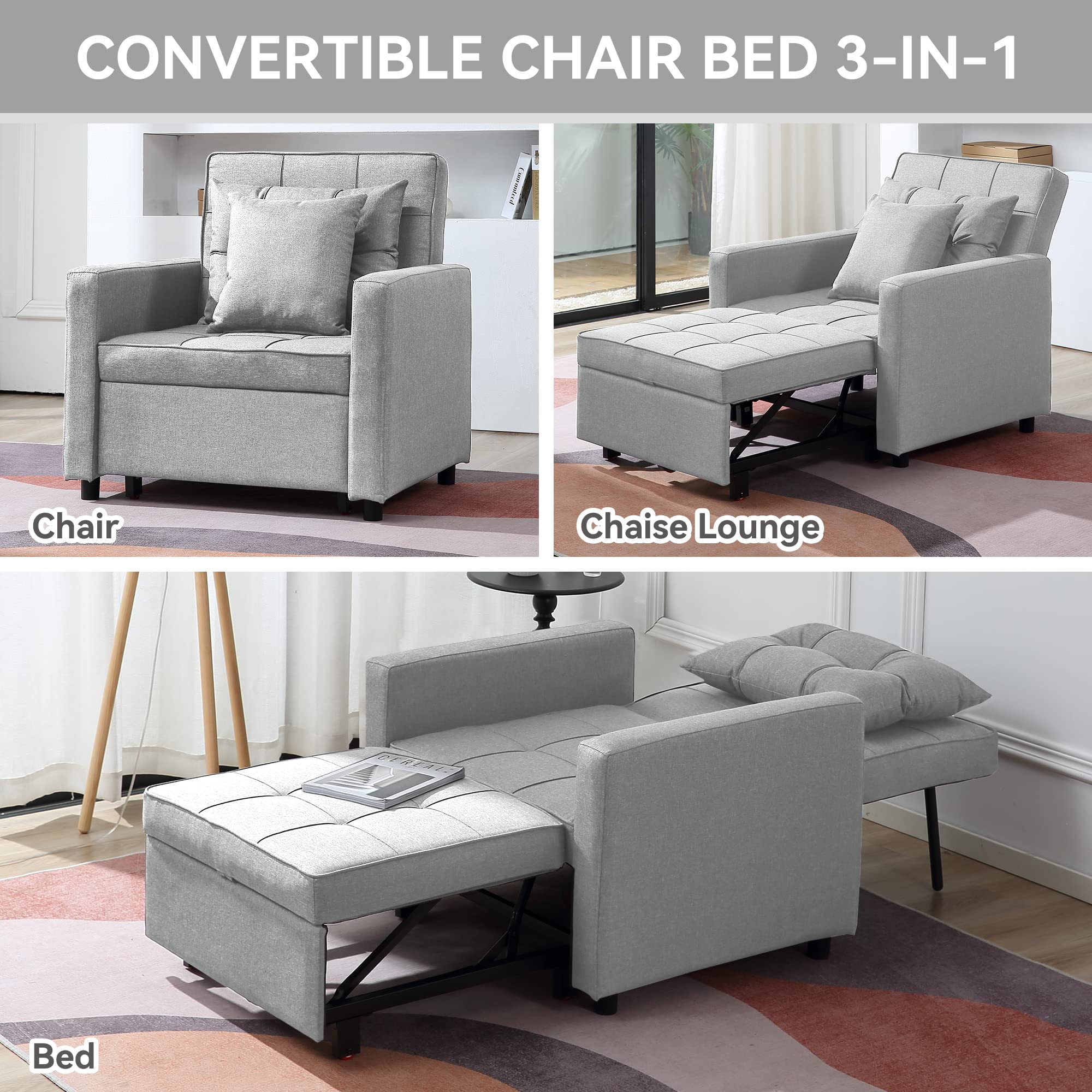 BIGSYY Adjustable Backrest Multi Functional Armchair
