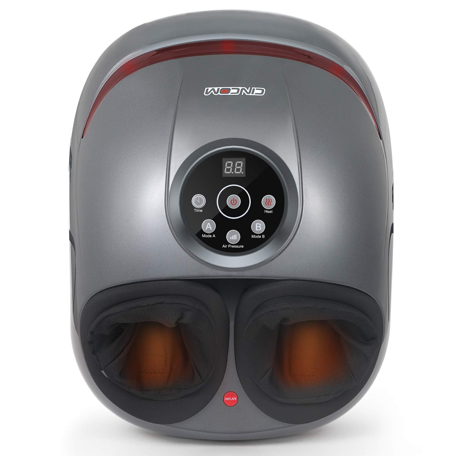CINCOM Foot Massager with Heat &amp; Air Compression for Foot Deep Shiatsu Kneading Massage with 3 Intensities 2 Modes Auto-Off Timer for Relax