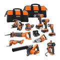 18V Cordless 10-Tool Combo Kit with (2) 2.0 Ah Battery, (1) 4.0 Ah Battery, Charger, and Bag R96259N