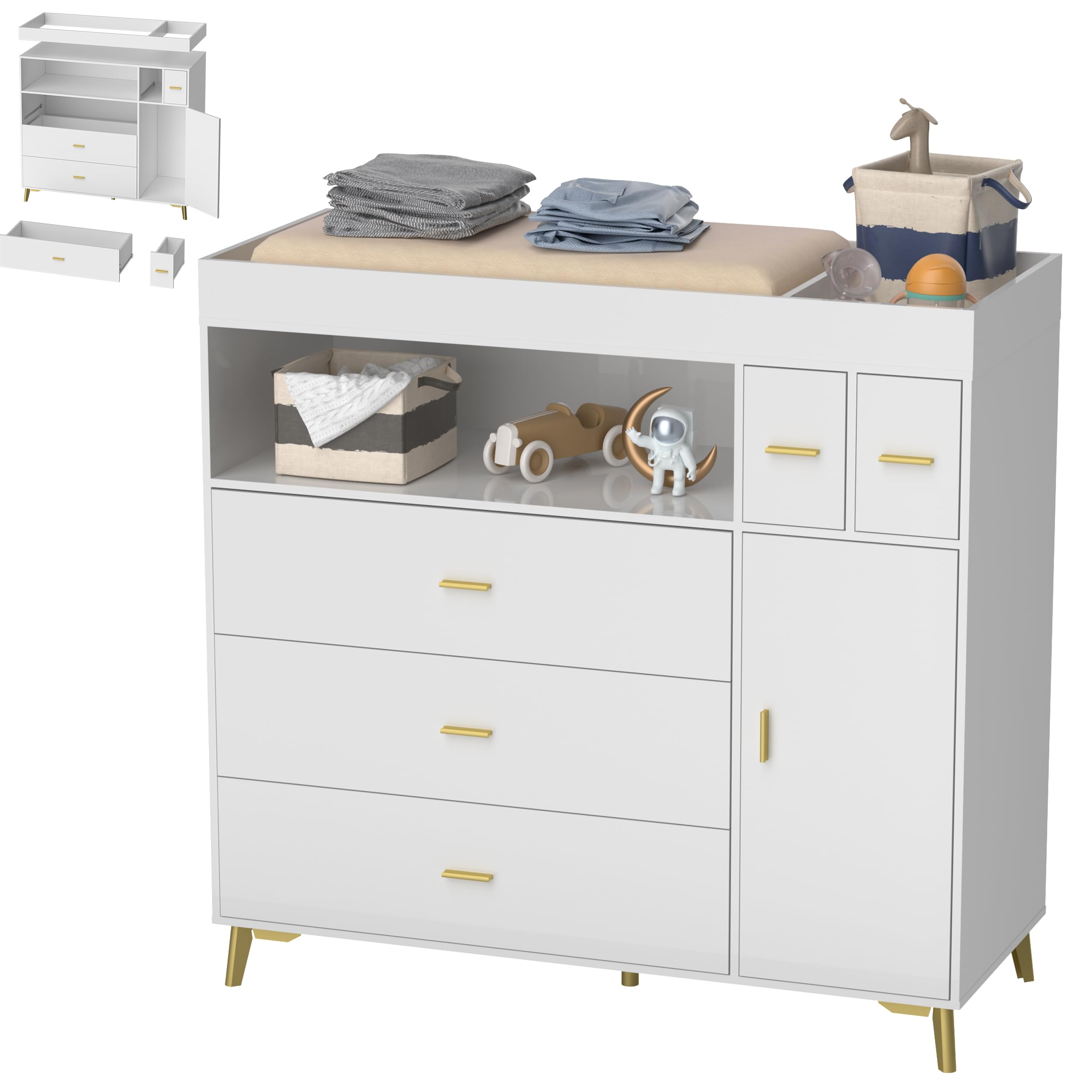 PAKASEPT Changing Drawers Dresser TTX0006 1
