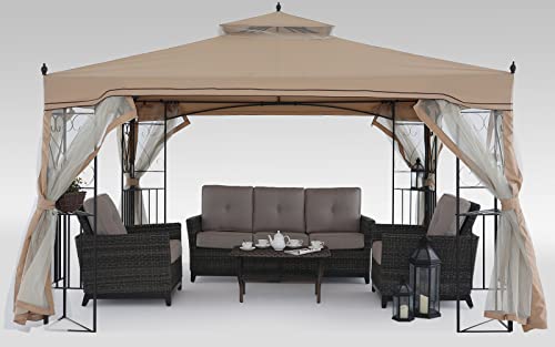 MASTERCANOPY Double-Tiered Mosquito Netting Replacement for Gazebo