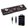 Numark DJ2GO2 Touch 2-Channel DJ Controller with SoundSwitch Micro DMX Interface, Includes Serato DJ Lite