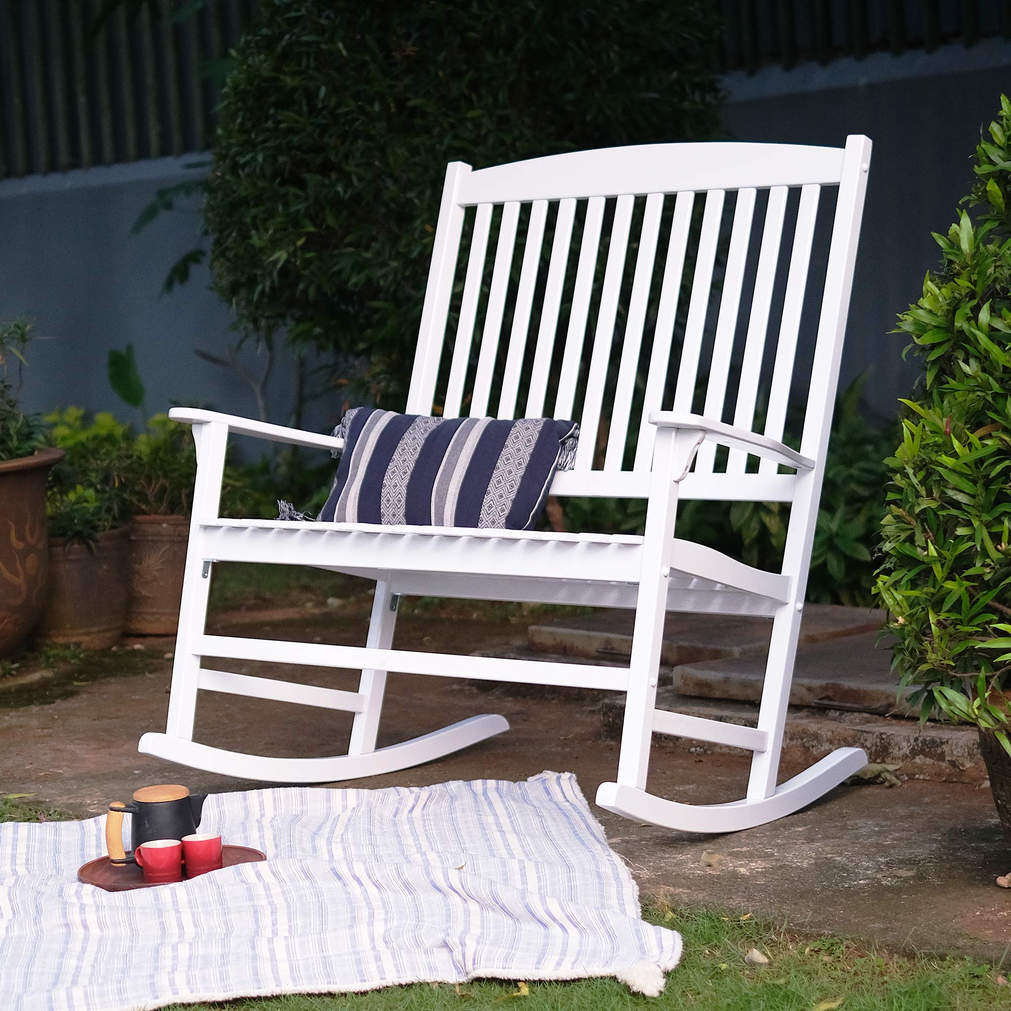 Outdoor Double Rocker Rocking White