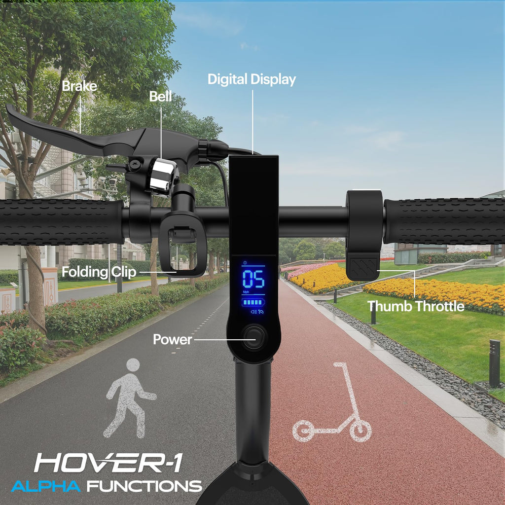 Hover-1 Electric Scooter with Digital Display and High-Grip Tires