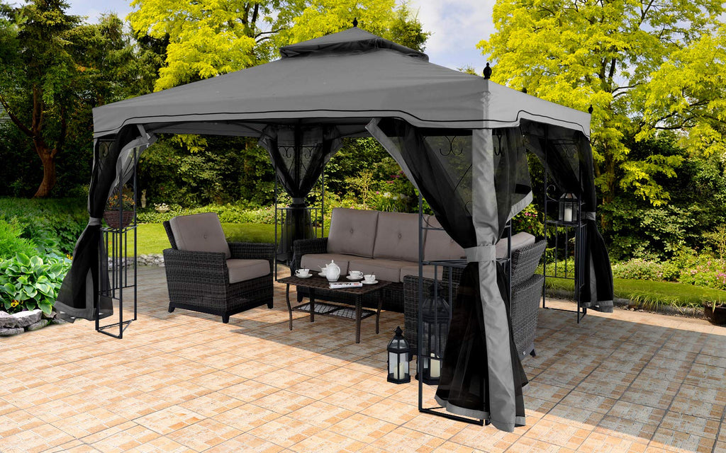 MASTERCANOPY Double-Tiered Mosquito Netting Replacement for Gazebo