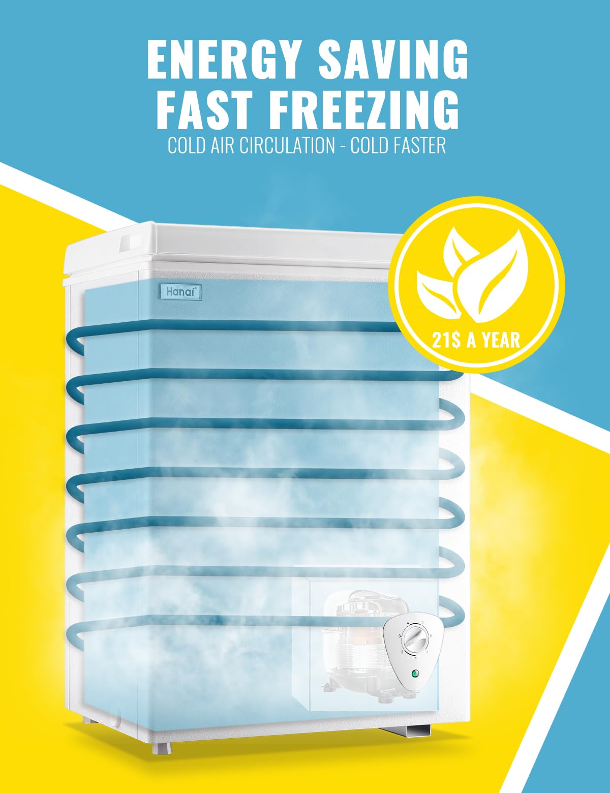 3.5 Cubic Feet Chest Freezer Small Deep Freezers with Removable Storage Basket Free Standing Top Door Compact Freezer 7 Gears Temperature Control for Office Dorm Apartment