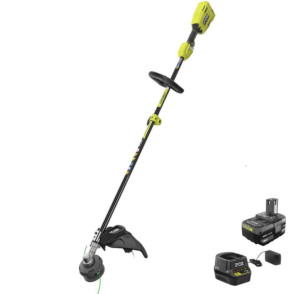 ONE  18V Brushless 15 in. Cordless Attachment Capable String Trimmer with 4.0 Ah Battery and Charger P20110