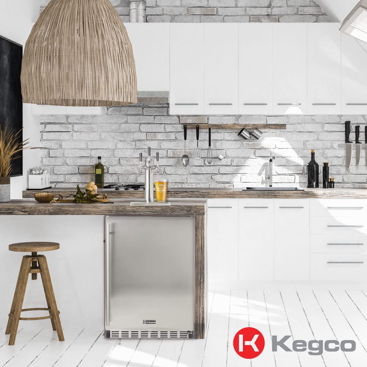 Kegco HK38BSU-2 Dual Faucet Under-Counter Kegerator