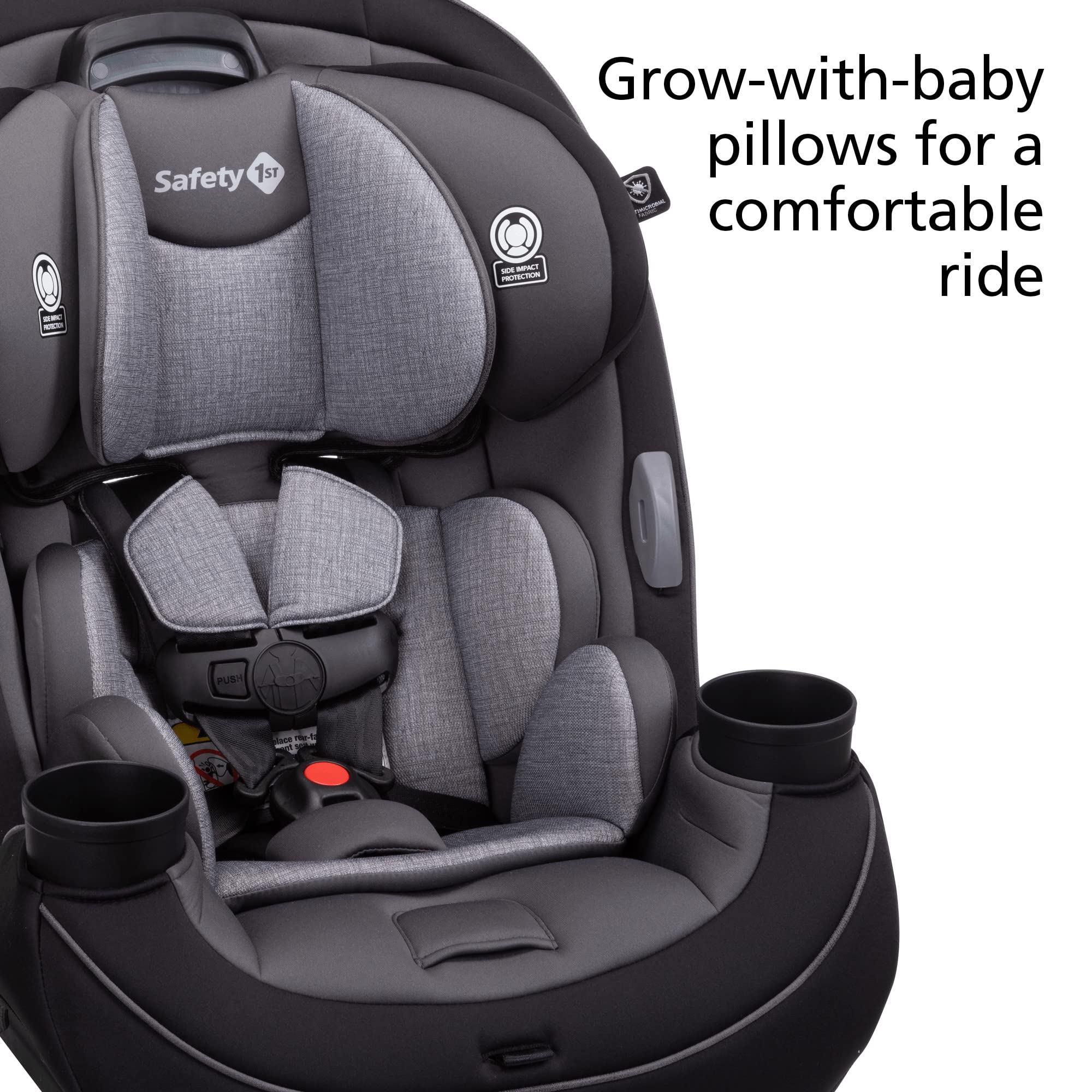 Safety 1st Grow and Go All-in-One Convertible Car Seat, Rear-facing 5-40 pounds, Forward-facing 22-65 pounds, and Belt-positioning booster 40-100 pounds, Everest Pink