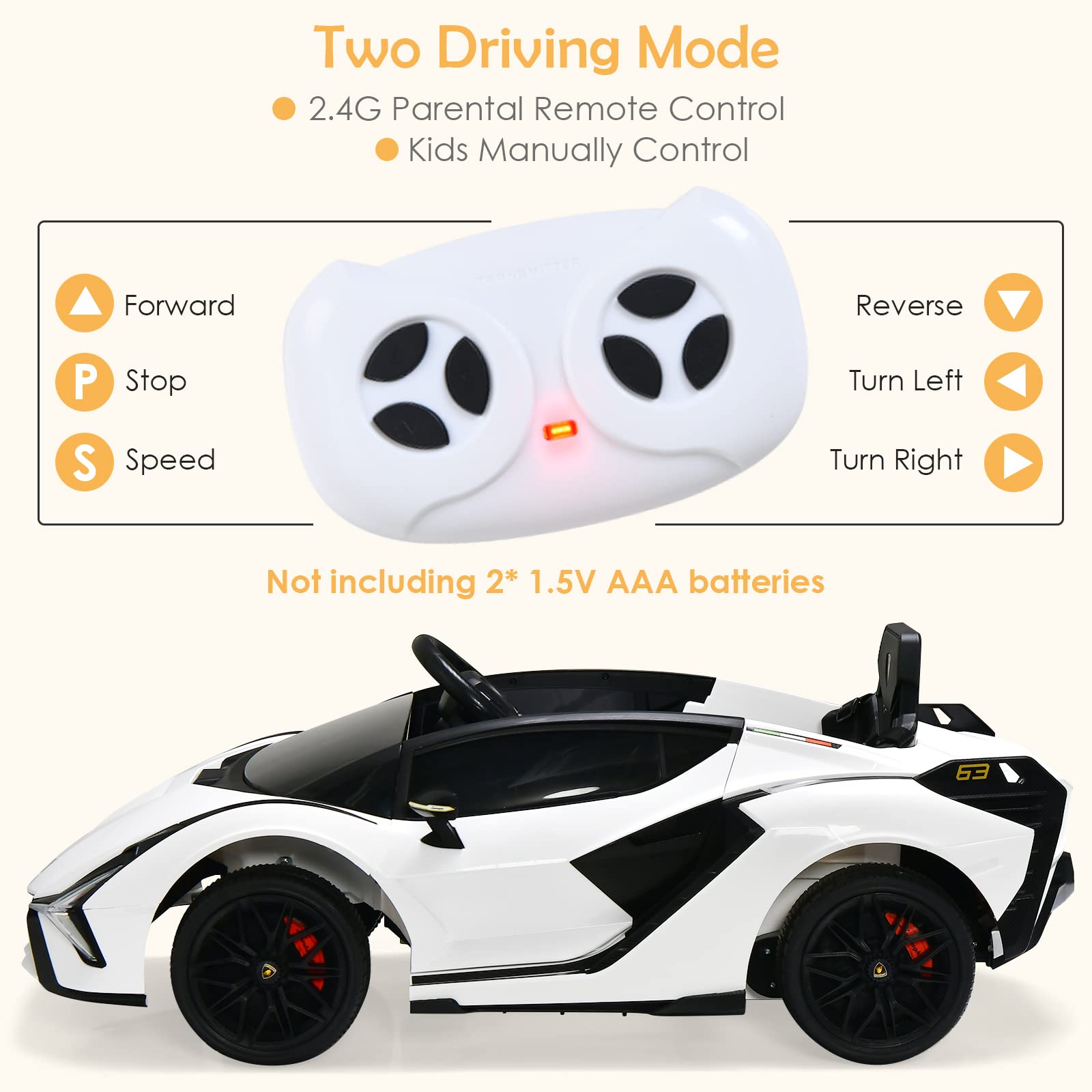 Licensed Lamborghini Electric Suspension Bluetooth