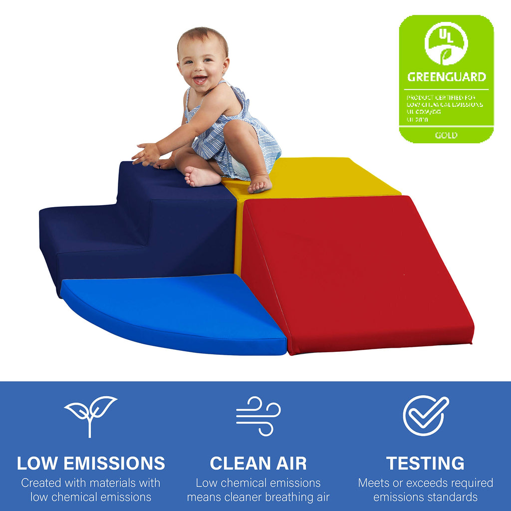 Factory Direct Partners SoftScape 4-Piece Corner Climber (Blue/Red)