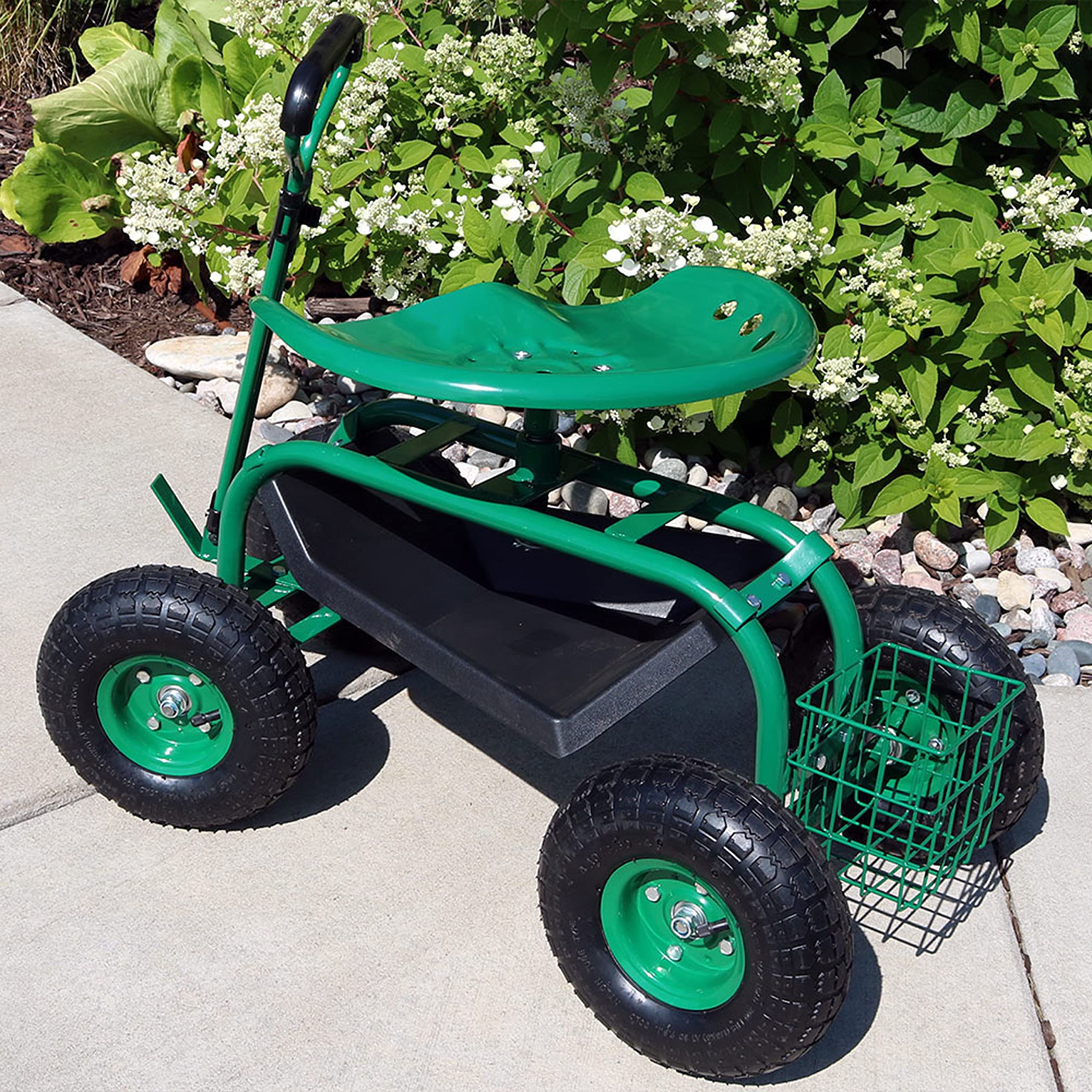 Sunnydaze Rolling Scooter Extendable Steering